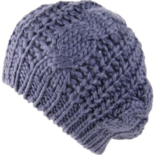 8 Colors 2017 Womens Winter Warm Knitted Wool Hat Boy Girl Red Cable Knit Crochet Hat Gray Braided Baggy Beret Beanie Cap