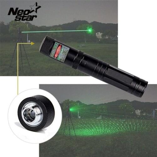 Green Laser Pointer Pen Military Lazer Beam High Power 5mw Presenter Laser Puntero For Exploration Teaching Meeting + Star Cap