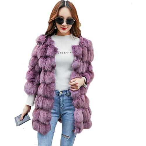 100% In Real Fox Fur Women Short Warm Coat Ladies Winter Genuine Fur Outerwear Natural Jackets Coat Size M/L/XL for Womens