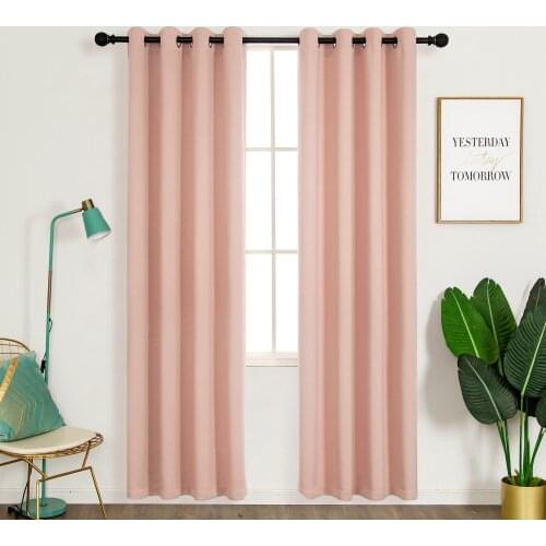 MERRYLIFE 1 Pair Blackout Curtains For Living Room Bedroom Window Treatment Blinds Finished Drapes Solid Color Kitchen Curtains