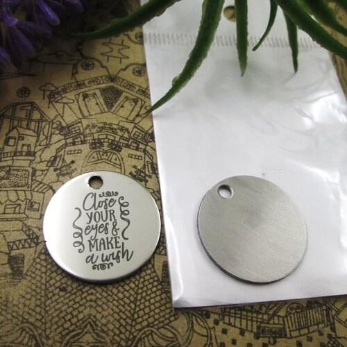 20pcs--"CLOSE YOUR EYES AND MAKE A "stainless steel charms 5 styles for choosing DIY Charms for necklace bracelets