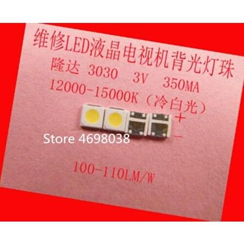 1000piece/lot FOR Maintenance Pioneer Sanyo led LCD TV backlight Article lamp SMD LEDs 3030 3V Cold white light emitting diode