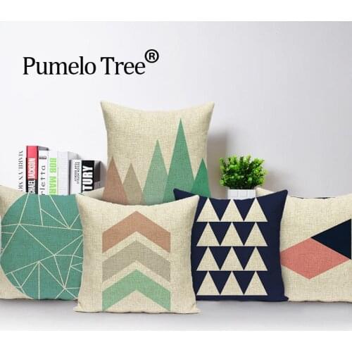 Nordic Style Pillow Home Cushions Geometric Living Room Stylish Pillow Cover Linen Simple Sofa Seat Custom Throw Pillows