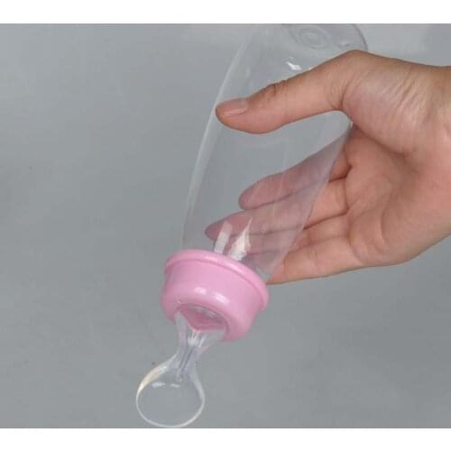 240ml Convient Infant Baby Rice Cereal Spoon Squeeze Bottle PP Weaning Tableware Easy Hold