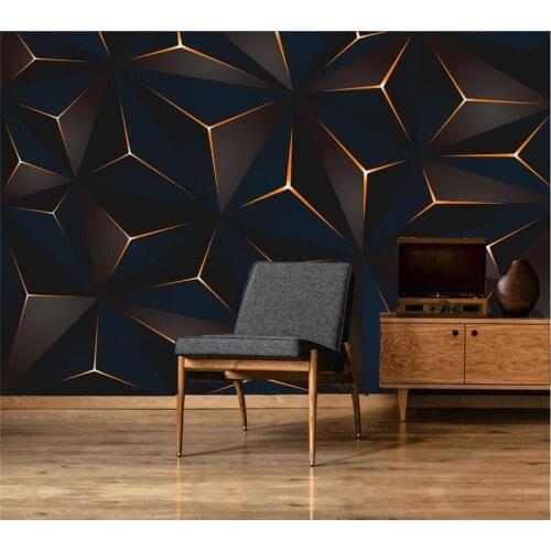 Beibehang customized 3d wallpaper Nordic modern golden lines abstract geometric TV background wall living room bedroom mural