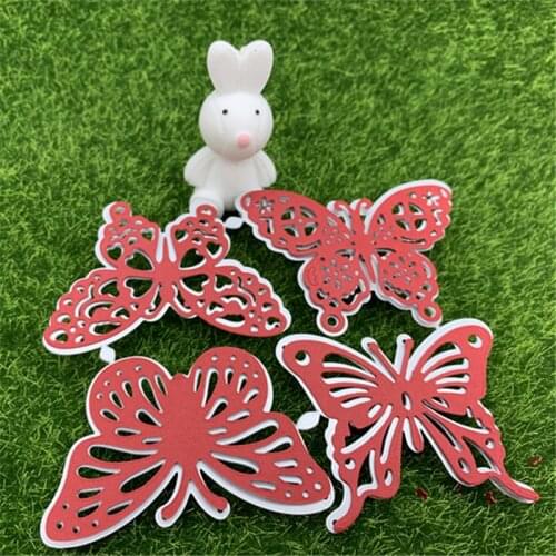 4 Butterfly Hand Embossed DIY Decorative Album Scrapbook Decorative Metal Cutting Mould