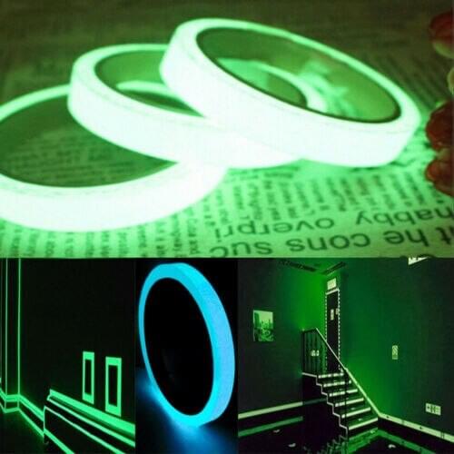 5M*15mm Luminous Tape Night Vision Glow In Dark Self-adhesive Warning Tape Safety Security Home Decoration Tapes
