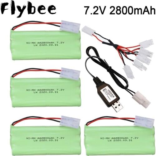 2800mah 7.2v rechargeable battery With Charger pack For Remote control electric toy tool boat battery nimh 7.2v aa nimh battery