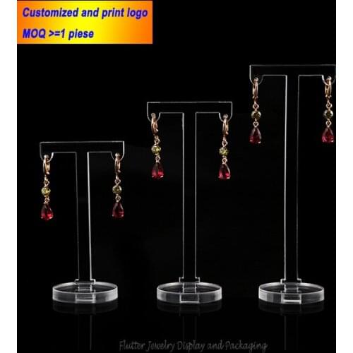 Acrylic T Shaped Earring Display Stand Jewelry Showing Rack Earring Showcase 3pcs/set