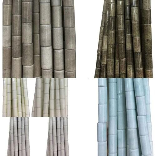 Free Shipping Fashion Jewelry Multicolor Jaspe Cylinder Spacers Loose Beads 15.5" WFH685