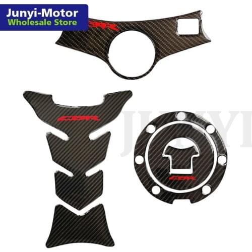 For Honda CBR600F4 CBR600F4i 1999-2006 3D Motorcycle Carbon Fiber Triple Clamp Fuel Tank Cap Fuel Tank Protector Sticker Decal