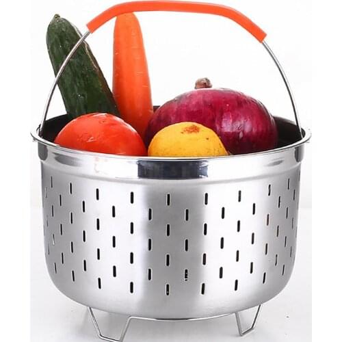 Stainless Steel Steamer Basket Pressure Cooker Sturdy Multi-Function Fruit Cleaning Basket Steamer Insert Kitchen Accessories