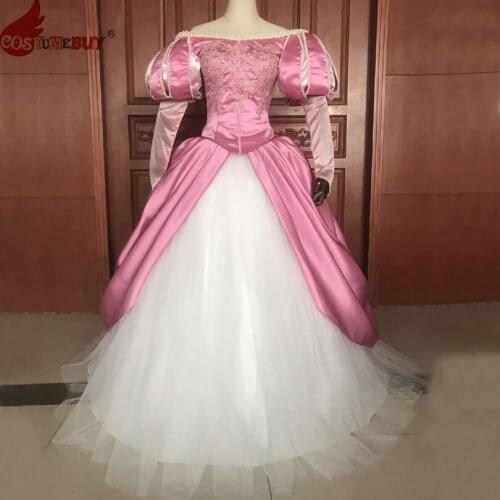 Costumebuy Princess Royal Gown Cosplay Costume Adult Women Pink dress Lace Up Bodice Skirt Fancy Party Ball Gown Custom Made