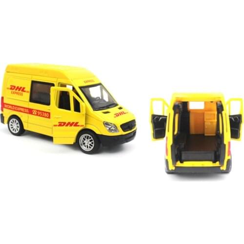 Metal Alloy Express Car Model Toy Pull Back 1:30 Diecast Benz DHL/SF/EMS Truck Toys High Simulation For Kids Hobby Collections