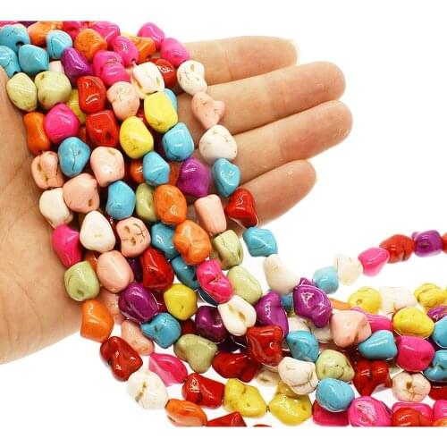 32 pcs/bar Natural stone fashion beads Semi-precious stones colored geometric hollow beads for bracelet jewelry accessories
