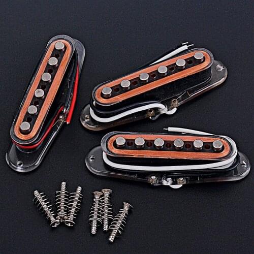 Set of 3 Alnico V Single Coil Pickup Set SSS for ST Style Guitar Black Color Accessories