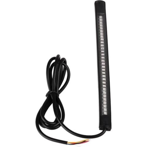 Motorcycle Flexible 48LED Brake Turn Signal Light Strip License Plate Tail MGO3