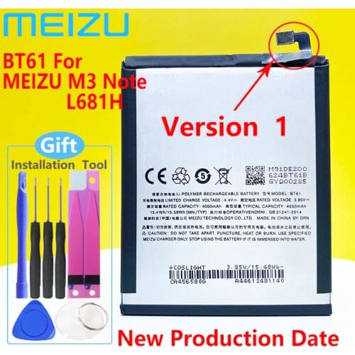 NEW Original MEIZU BT61 Battery For MEIZU M3 Note/Note3/L681h/M681h Mobile Phone + Gift Tools
