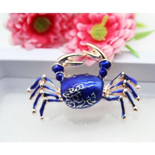 Personalized Crab Brooch Fashion Oil Enamel Animal Crab Brooch Badge Pin Clothes Accessories Corsage Gift