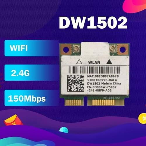 Qualcomm Atheros AR5B95 AR9285 DW1502 Half Mini Pci-e Wlan Wireless Card 0D006W for dell laptop