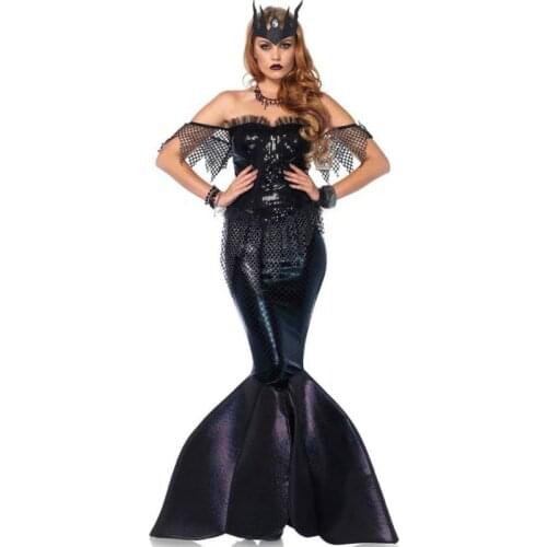 Sexy Ariel Mermaid Women Dress Cosplay Costumes Adult Female Halloween Princess Little Mermaid Dress Up cauda de sereia C70838AD