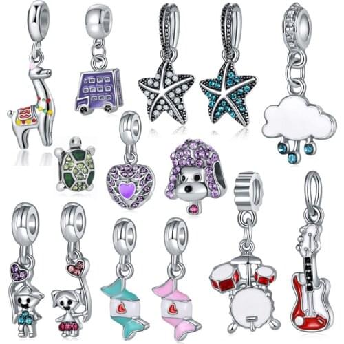 Charm Stone Beads Zircon Alloy Boy Girl Candy Animal Cloud Beads Fit Brand Bracelet Necklace DIY Making Women Pulseras Jewelry