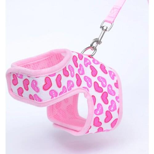 Puppy Chihuahua 4 Colors Dog Harness Leash Set Pet Vest For Small Dogs Yorkshire French Bulldog Soft Cute Cartoon Dog Product