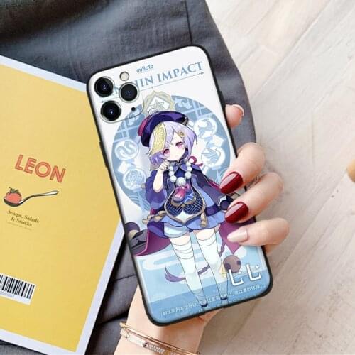 GENSHIN IMPACT QIQI aesthetic silicone Phone Case FOR iPhone Se 6 6s 7 8 Plus X Xr Xs 11 12 Mini Pro Max Glass Cover Shell