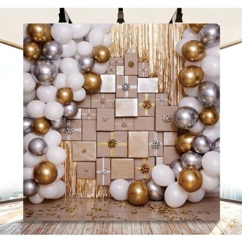 Golden Glitters Light Bokeh Balloon Gift Happy Birthday Party Kid Adult Photography Backdrop Photographic Backgrounds Photozone