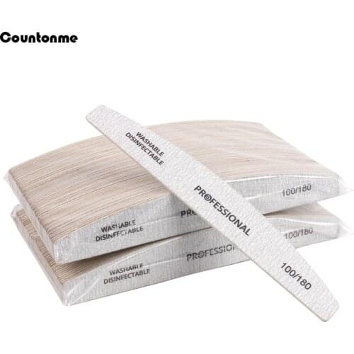 Thick Sandpaper Wooden Nail File 100/180 50Pcs Wood lime a ongle professionel Double Side Buffer Manicure Nails Accessories Tool