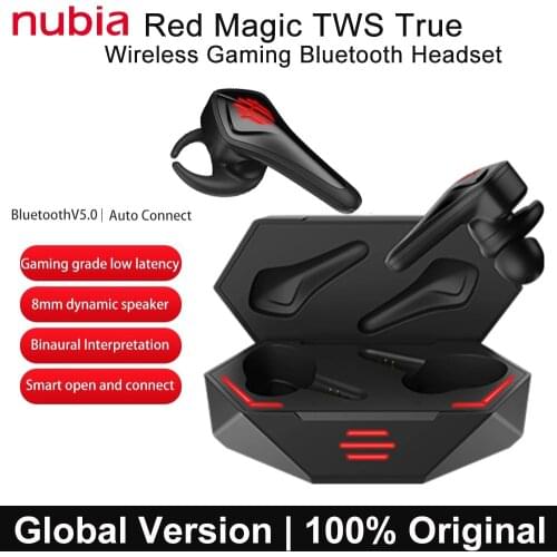 Global ZTE nubia Red Magic Bluetooth Earphones 5.0 TWS Bluetooth headphones earbuds gaming headset for Xiaomi Samsung Huawei