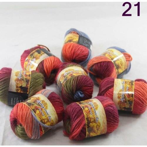 New Sale 8SkeinsX50g Womens Knit Scarves Shawls Rainbows Wool Crocheting Yarn Army Green Blue Burgundy Orange 821