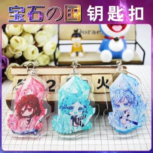 1pc anime Land of the Lustrous acrylic key chain pendant Phosphophyllite Cinnabar Keyrings Portachiavi Porte-cles