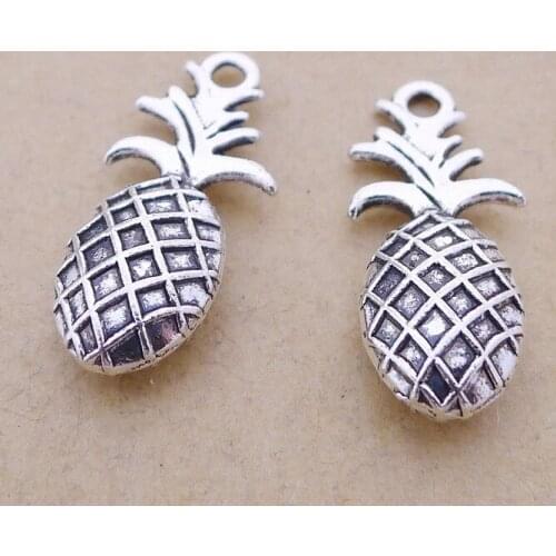 10 pieces/lot 10*23mm Antique silver color Metal pineapple ananas charm Pendant earring bracelet key chain DIY jewelry accessory