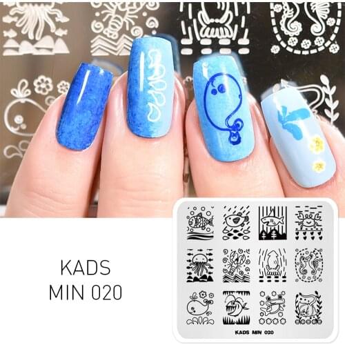 AriesLibra Nail Stamping Plates Template Fish Ocean Pattern DIY Print Nail Art Polish Stencil Template Manicure Stencil