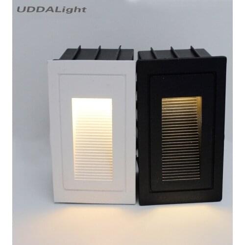 Black/white stairs led outdoor 2w outdoor light 105*60*55mm3W Recessed Step Decoration Lamp Hallway staircase Lamps Dropshipping