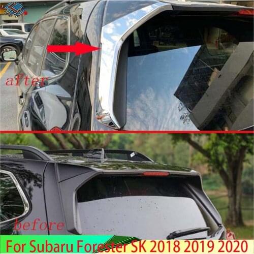 For Subaru Forester SK 2018 2019 Decorate Accessories ABS Chrome Side Door Rear View Window Spoiler Cover Trim Insert Garnish