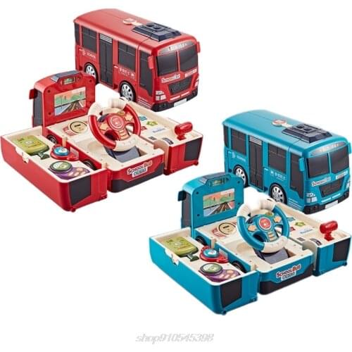 Children Bus Toy Car Steering Wheel Sounds Toy Simulation Driving Toys Copilot Steering Wheel Game Children Mus J13 21 Dropship
