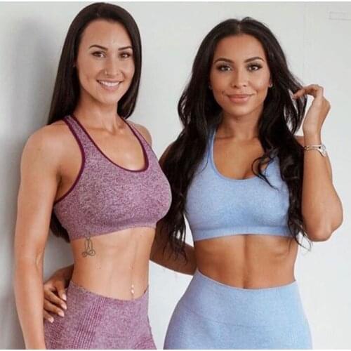 Women Seamless Fitness Sports Bra Running Workout Yoga Bra Wide straps Energy Fitness Workout Tops Sportswear Bra