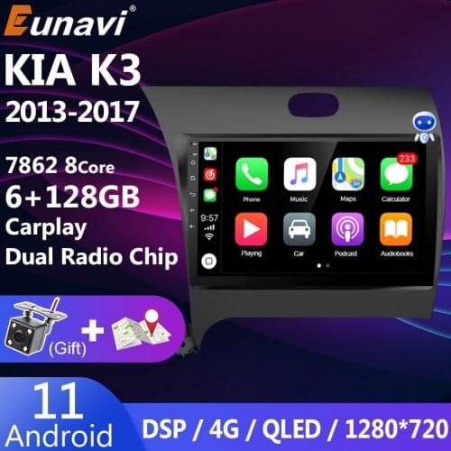Eunavi 4G IPS 2 Din Android 11 Car Radio Multimedia Video Player For Kia K3 Cerato Forte 2013-2017 3 YD Tuner GPS Head unit DVD