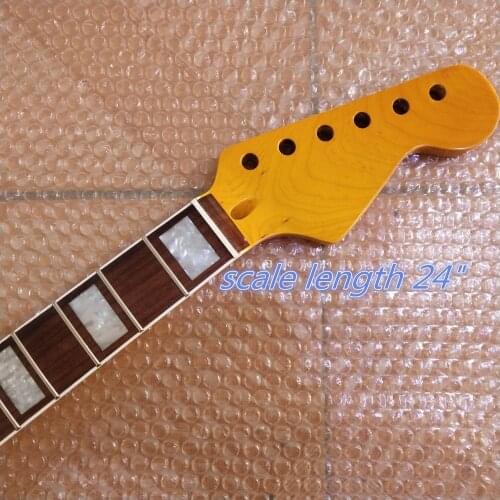 24 inchs length Maple 22 frets electric guitar Neck Rosewood Fingerboard yellow