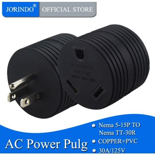 JORINDO [5-15P Male to TT-30R Female] Nema 5-15P to TT-30R 30Amp RV AC Adapter,15A Male to 30A Female RV Camper Power Adapter