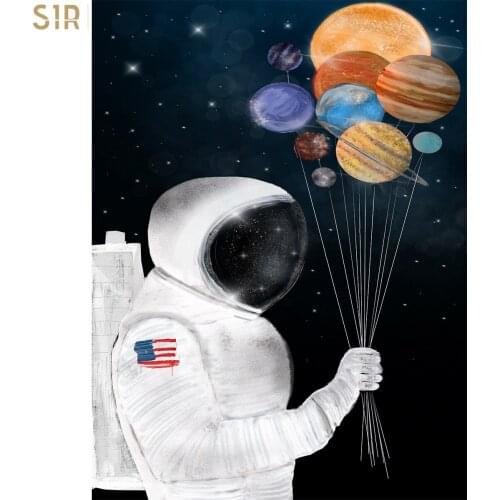 Astronaut Space Dreaming Stars Limit Oil Painting Canvas Wall Pictures for Living Room Posters Prints Architectural Decoration