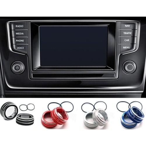 Aluminum Alloy Button Audio Stereo Volume Control Knob Ring Cover For Volkswagen VW Tiguan Passat B8 Atlas Golf Mk7 Jetta Mk7