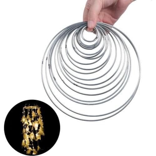 30-190mm Multi-size Metal Dreamcatcher Ring Good Welded Durable Metallic Silver Round Craft Hoop DIY Home Decoration Accessories