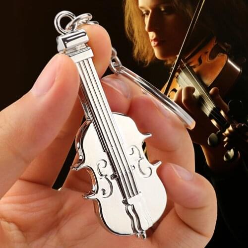 Metal Creative Gift Guitar Keychain Music Violin Keyring Guitar Pendant