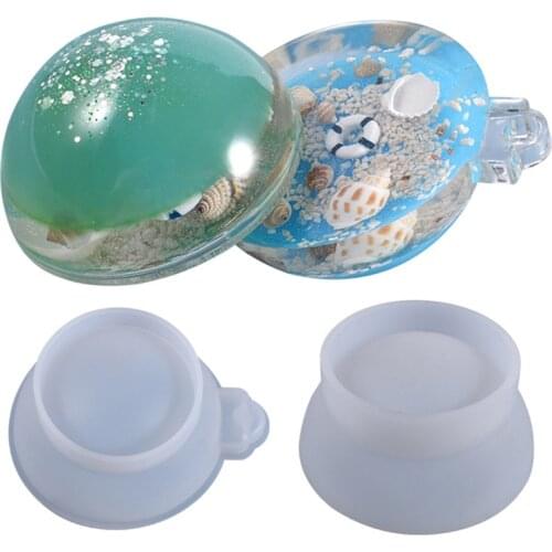 Newest 2Pcs Sphere Silicone Mold Crystal Epoxy Resin Casting Moulds DIY Jewelry Making Pendant Craft Making Moulds Tools