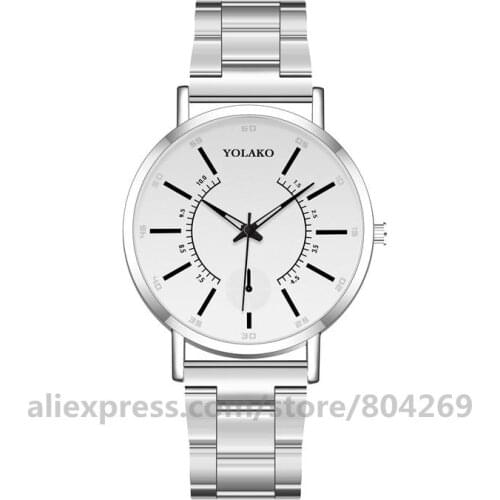 Latest Design Yolako Brand New Stainless Steel Mesh Wristwatch Wholesale Factory Price Men Quartz Casual Business Watches