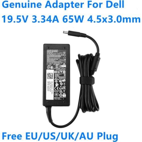 Genuine HA65NS5-00 19.5V 3.34A 65W AC Adapter For Dell Inspiron 3147 3148 5458 5459 XPS 11 13 9350 Laptop Power Supply Charger