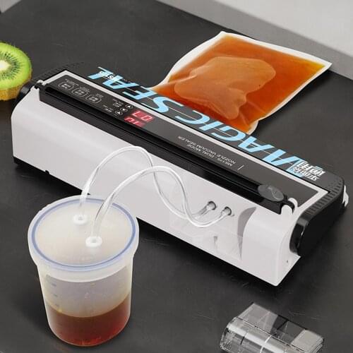 Protable Kitchen Vacuum Sealer Household Vacuum Packaging Machine Food Preservation Sealing Machine with Dehumidification Tank